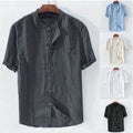 Men's Shirt New Short Sleeve Summer Stand Collar