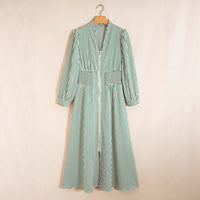 Womens Cable-Knit Loose-Fit High-Waisted Dress With Trim