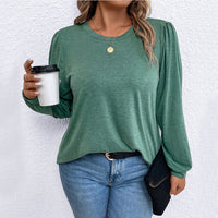 Women's Long-sleeve Fashion Loose Slim-fit Solid Color Top