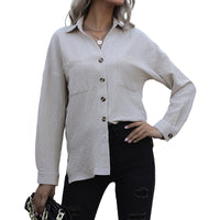 Long Sleeve Lapel Office Button Shirt