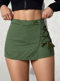 Womens Distressed Vintage Denim Skirt