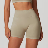 Seamless High Waist Yoga Shorts Skinny Hip Raise Exercise Workout Pants