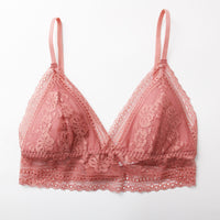No Steel Ring Triangle Cup French Thin Small Breast Lace Thin Lace Breathable Bra