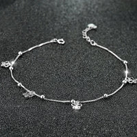 S925 Sterling Silver Ornament Butterfly Anklet Korean Style Foot Ornaments