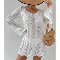 Womens Stylish SexyOpenwork Knit Long-sleeve Top