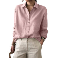 Solid Color Shirt Women's Retro Top