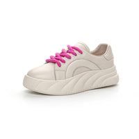 First Layer Cowhide All-Match Platform White Shoes Female