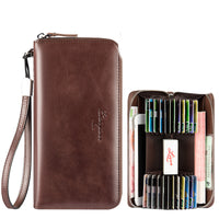 Clutch Bag Bank Card Holder Leather Anti-degaussing Anti-theft Brush