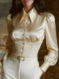 Niche High-end Satin Versatile Top