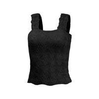 Women's Pleated Figure-flattering Square-neck Camisole