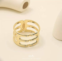 Versatile Light-luxury Punk-style Open Bangle With A Wide Design