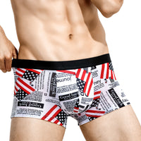 Printed Elastic Tight Sexy Ice Silk Men's Boxers