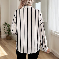 Commuter-style Single-breasted Striped Lapel Shirt