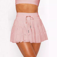 Lace Mesh Patchwork Culottes Exposure-proof Belt Safety Pants