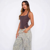 Solid-color Halter Women's Top