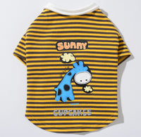 Stripe Plush Warm Polo Casual Pet Sweater
