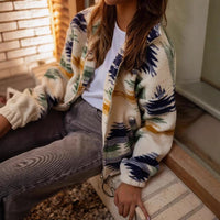 Fashion Printed Plush Coat For Women