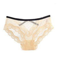Lace Briefs Hollow Transparent Contrast Color Mesh Mid-waist Women's Panties