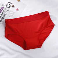 Cotton Mid-waist Girls Cotton Underwear Simple Solid Color