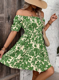 Short-sleeve Loose Floral-print Dress