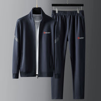 Men's Casual Sports Micro-elastic Baggy Coat Trousers Two-piece Suit