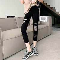 Summer Thin Women's Ripped Mesh Cropped Pants