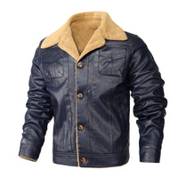 Men's Leather Clothing Loose Casual Slim Fit Handsome Trend Thickening