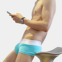 Men's Boxers Colored Cotton U Convex Low Waist Boxer Briefs