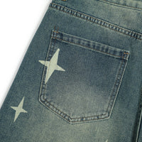 Cross Asterism Printed Cropped Pants Men's