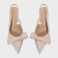 Patent Leather Pointed-toe Bow-knot Sandals Women's Back-strap Style
