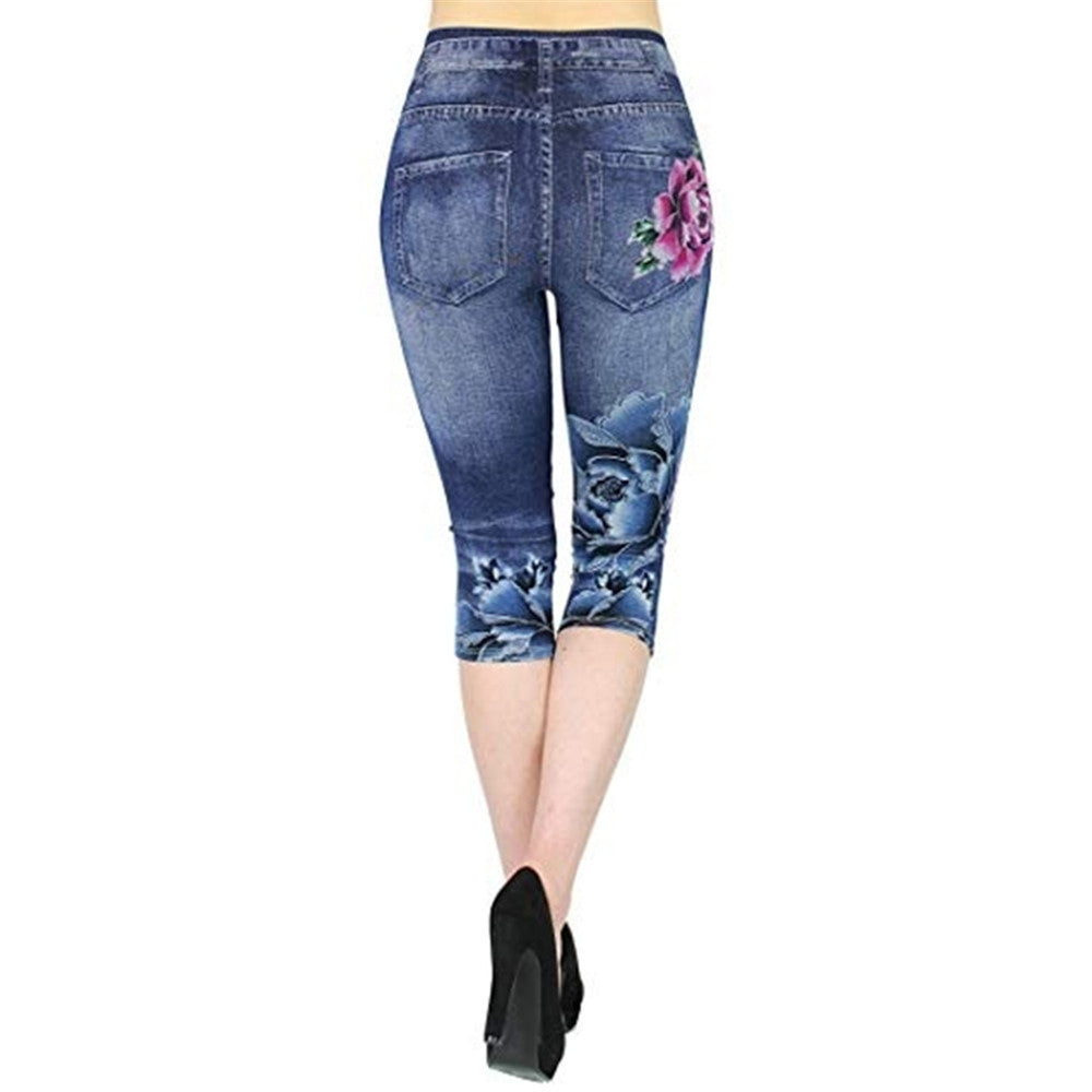 Fashion Denim Leggings Women's Cropped Pants