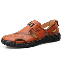 Genuine Leather Youth Casual Sandals Mens Trendy All-Match Slippers