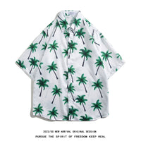 Men's Retro Hong Kong Style Short Sleeve Printed Shirt