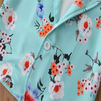 Girls Spring Western Style Suit Flower Suit Jacket And Shorts