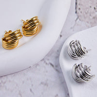 Multi-layer Cross Stud Earrings Titanium Steel Earrings