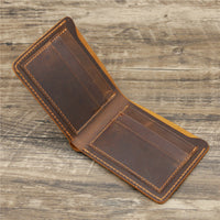 Men's Crazy Horse Leather Wallet European And American Retro