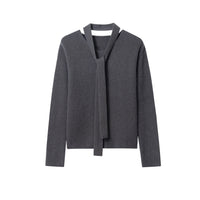 Halter Ribbon Raccoon Velvet V-neck Sweater