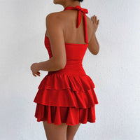 Womens Stylish Sexy Figure-hugging Strap Mini Dress