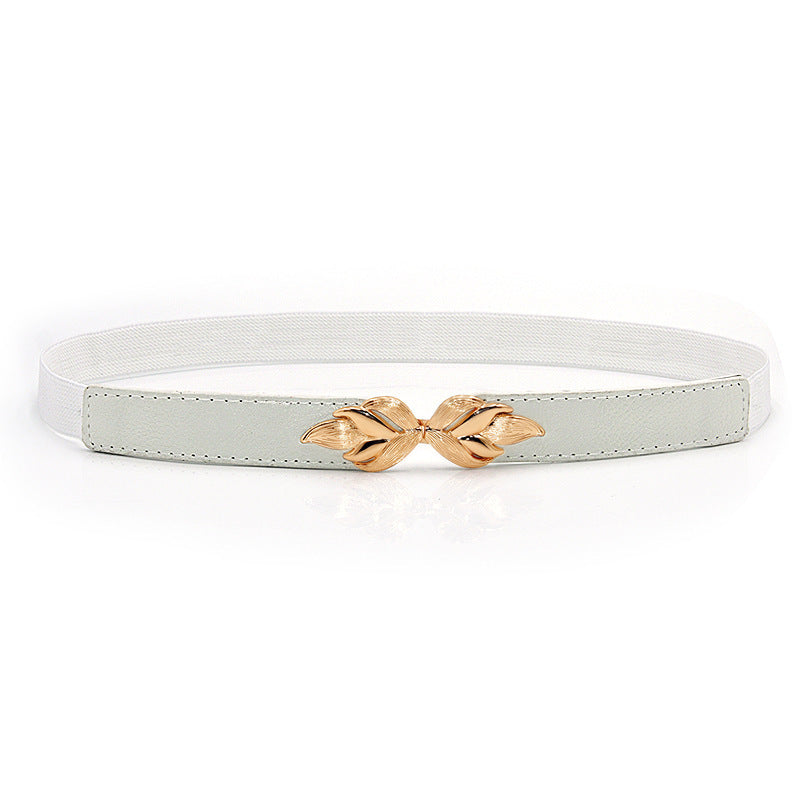 Fashion Leaf Thin Belt Female Ornament Waist Seal