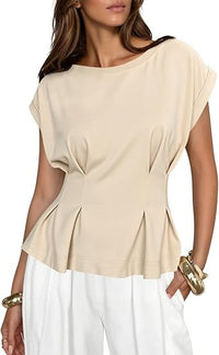 Round-neck Short-sleeve T-shirt Womens Casual Versatile Fashion Top