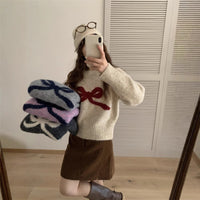 Women's All-match Loose Round Neck Bowknot Sweater