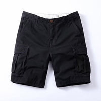 Retro Mens Outdoor Relaxed-fit Mid-length Cargo Pants With Multiple Pockets