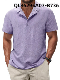 Printed Men's Loose Trendy Short Sleeve Lapel Shirt