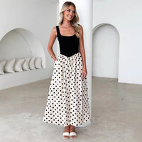 Womens Casual Polka-Dot Printed Slip Dress