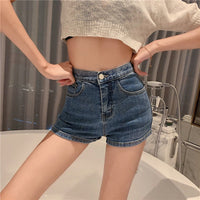 Back Strap Tight-Fitting Hip Denim Shorts Women's Waist Slimming Shorts