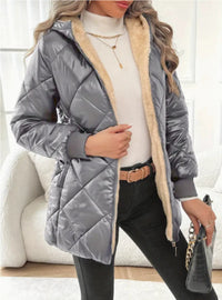 Rhombic Cotton-padded Jacket European And American Coat
