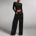 Fashionable Drawstring Slimming Straight-leg Pants For Women