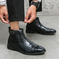 Autumn And Winter Plus Size Crocodile Pattern For Men Ankle Boots