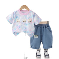 Baby Suit Three Bear Short Sleeve Two-piece Set