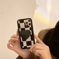 Lattice Love Bracket Mobile Phone Case All Inclusive